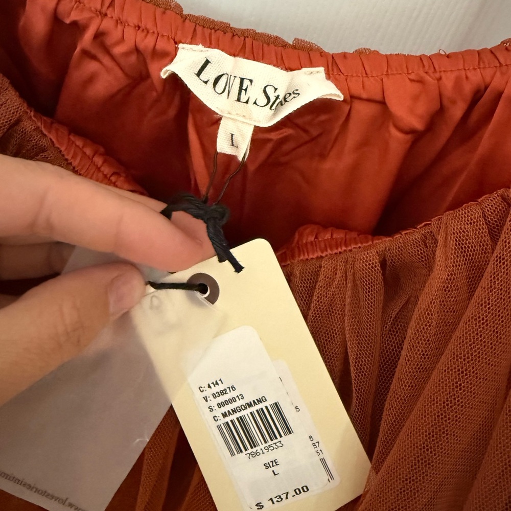 Mango Layered Ruffle Dress - Rust - Picture 3 of 3